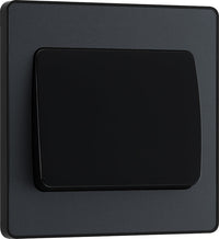 BG Evolve PCDMG12WB 20A 16AX 2 Way Single Light Switch, Wide Rocker - Matt Grey (Black)