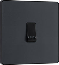 BG Evolve PCDMG14B 10A Single Press Switch - Matt Grey (Black)