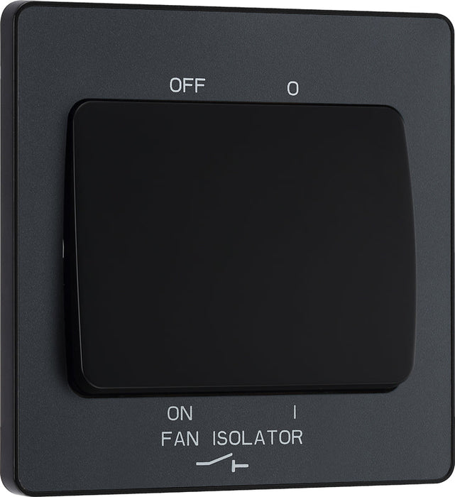 BG Evolve PCDMG15B 10A Triple Pole Fan Isolator Switch - Matt Grey (Black) - westbasedirect.com