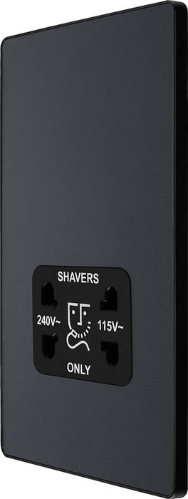 BG Evolve PCDMG20B 115/240V Dual Voltage Shaver Socket - Matt Grey (Black) - westbasedirect.com