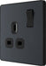 BG Evolve PCDMG21B 13A Single Switched Power Socket - Matt Grey (Black) - westbasedirect.com