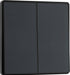 BG Evolve PCDMG42EB 20A 16AX 2 Way Double Light Switch, Edge to Edge Rocker - Matt Grey (Black) - westbasedirect.com