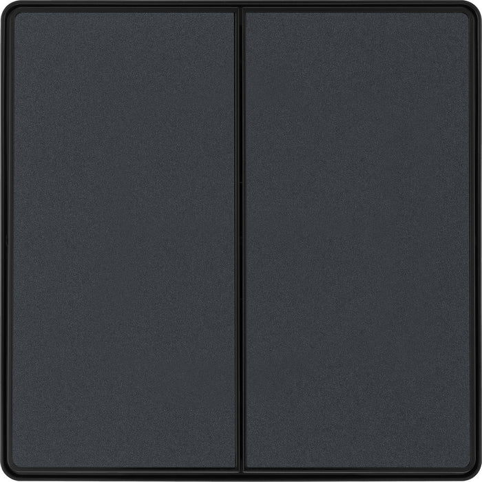 BG Evolve PCDMG42EB 20A 16AX 2 Way Double Light Switch, Edge to Edge Rocker - Matt Grey (Black) - westbasedirect.com