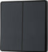 BG Evolve PCDMG42EB 20A 16AX 2 Way Double Light Switch, Edge to Edge Rocker - Matt Grey (Black) - westbasedirect.com