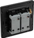 BG Evolve PCDMG42EB 20A 16AX 2 Way Double Light Switch, Edge to Edge Rocker - Matt Grey (Black) - westbasedirect.com