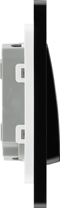 BG Evolve PCDMG42WB 20A 16AX 2 Way Double Light Switch, Wide Rocker - Matt Grey (Black) - westbasedirect.com