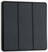BG Evolve PCDMG43EB 20A 16AX 2 Way Triple Light Switch, Edge to Edge Rocker - Matt Grey (Black) - westbasedirect.com