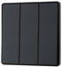 BG Evolve PCDMG43EB 20A 16AX 2 Way Triple Light Switch, Edge to Edge Rocker - Matt Grey (Black) - westbasedirect.com