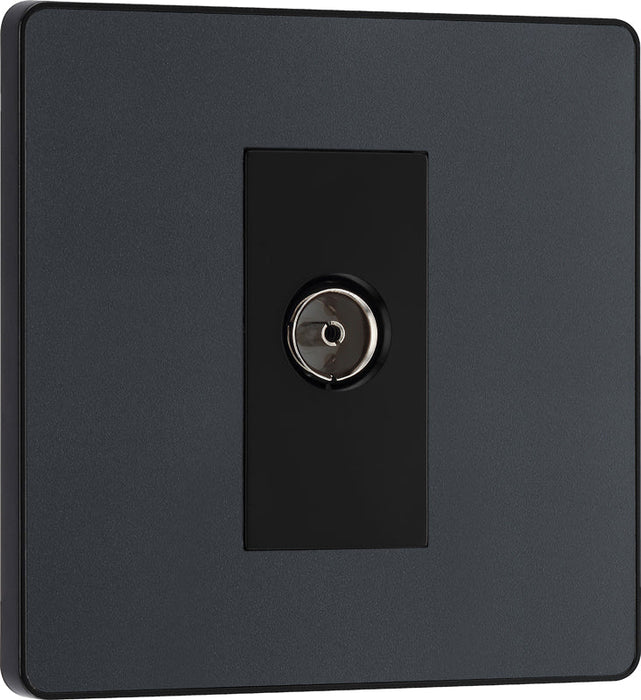 BG Evolve PCDMG60B Single Socket for TV or FM Co-Axial Aerial Connection - Matt Grey (Black) - westbasedirect.com