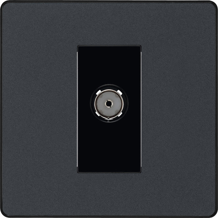 BG Evolve PCDMG60B Single Socket for TV or FM Co-Axial Aerial Connection - Matt Grey (Black) - westbasedirect.com