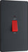 BG Evolve PCDMG72B 45A Double Pole Rectangular Switch with LED Power Indicator - Matt Grey (Black) - westbasedirect.com