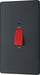 BG Evolve PCDMG72B 45A Double Pole Rectangular Switch with LED Power Indicator - Matt Grey (Black) - westbasedirect.com