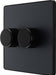 BG Evolve PCDMG82B 2-Way Trailing Edge LED 200W Double Dimmer Switch Push On/Off - Matt Grey (Black) - westbasedirect.com