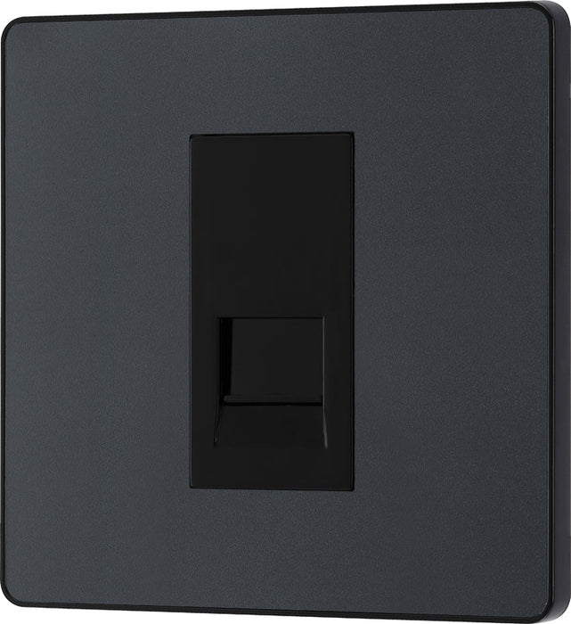 BG Evolve PCDMGBTS1B Single Secondary Telephone Socket - Matt Grey (Black) - westbasedirect.com