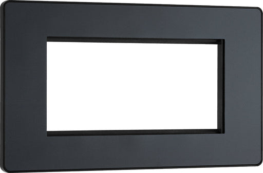 BG Evolve PCDMGEMR4B Quadruple Rectangular Front Plate (100 x 50) - Matt Grey (Black) - westbasedirect.com