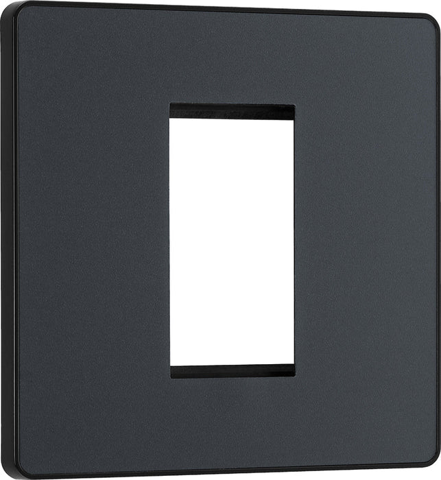 BG Evolve PCDMGEMS1B Single Euro Module Front Plate (25 x 50) - Matt Grey (Black) - westbasedirect.com