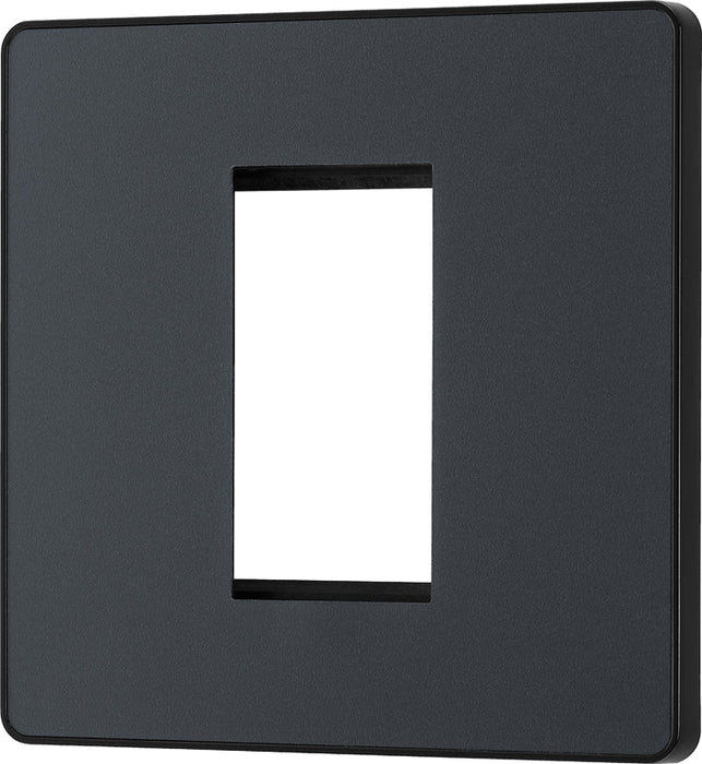 BG Evolve PCDMGEMS1B Single Euro Module Front Plate (25 x 50) - Matt Grey (Black) - westbasedirect.com