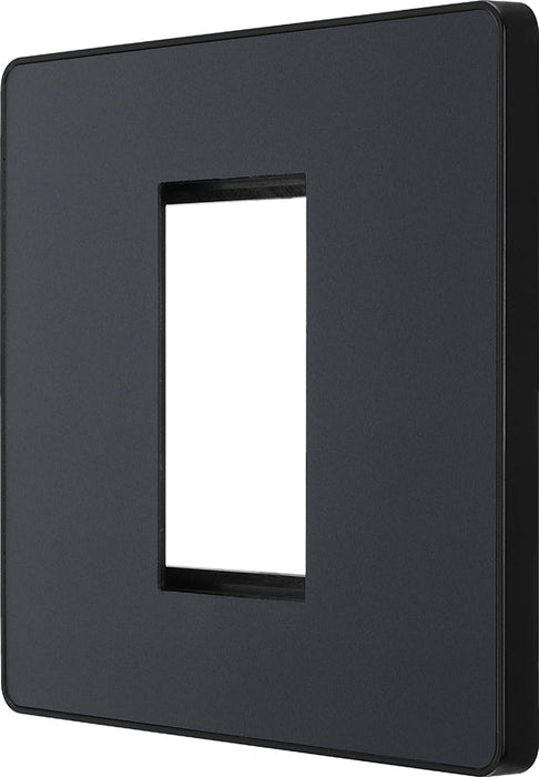 BG Evolve PCDMGEMS1B Single Euro Module Front Plate (25 x 50) - Matt Grey (Black) - westbasedirect.com