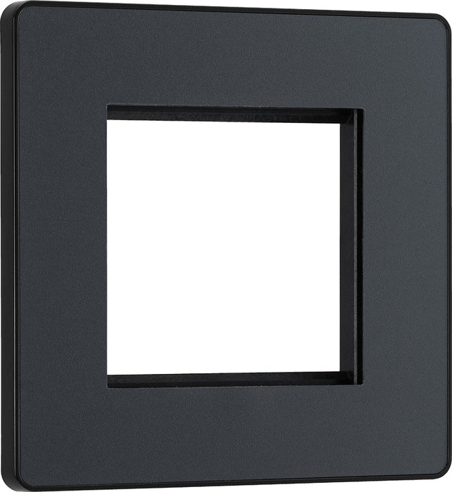 BG Evolve PCDMGEMS2B Twin Euro Module Aperture Single Front Plate (50 x 50) - Matt Grey (Black) - westbasedirect.com