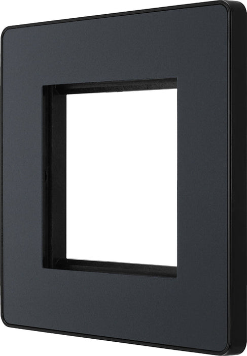 BG Evolve PCDMGEMS2B Twin Euro Module Aperture Single Front Plate (50 x 50) - Matt Grey (Black) - westbasedirect.com