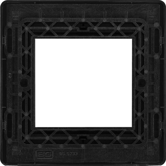 BG Evolve PCDMGEMS2B Twin Euro Module Aperture Single Front Plate (50 x 50) - Matt Grey (Black) - westbasedirect.com