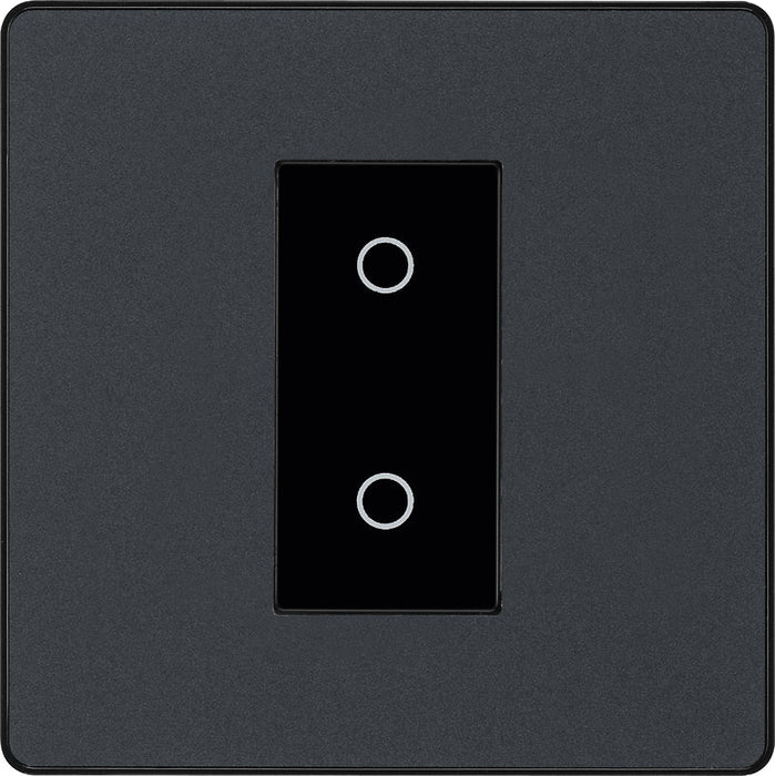 BG Evolve PCDMGTDM1B 2-Way Master 200W Single Touch Dimmer Switch - Matt Grey (Black) - westbasedirect.com