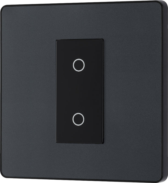 BG Evolve PCDMGTDM1B 2-Way Master 200W Single Touch Dimmer Switch - Matt Grey (Black) - westbasedirect.com