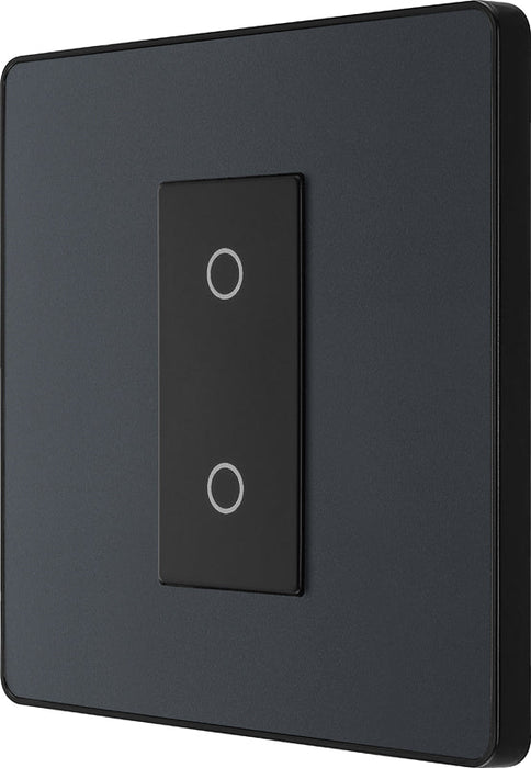 BG Evolve PCDMGTDS1B 2-Way Secondary 200W Single Touch Dimmer Switch - Matt Grey (Black) - westbasedirect.com