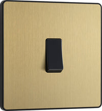 BG Evolve PCDSB12B 20A 16AX 2 Way Single Light Switch - Satin Brass (Black)