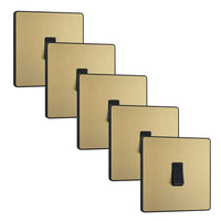 BG Evolve PCDSB12Bx5 20A 16AX 2 Way Single Light Switch - Satin Brass (Black) (5 Pack)