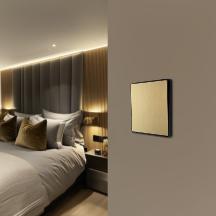 BG Evolve PCDSB12EB 20A 16AX 2 Way Single Light Switch, Edge to Edge Rocker - Satin Brass (Black) - westbasedirect.com