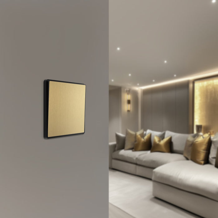 BG Evolve PCDSB12EB 20A 16AX 2 Way Single Light Switch, Edge to Edge Rocker - Satin Brass (Black) - westbasedirect.com