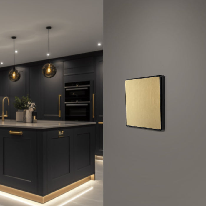 BG Evolve PCDSB12EB 20A 16AX 2 Way Single Light Switch, Edge to Edge Rocker - Satin Brass (Black) - westbasedirect.com
