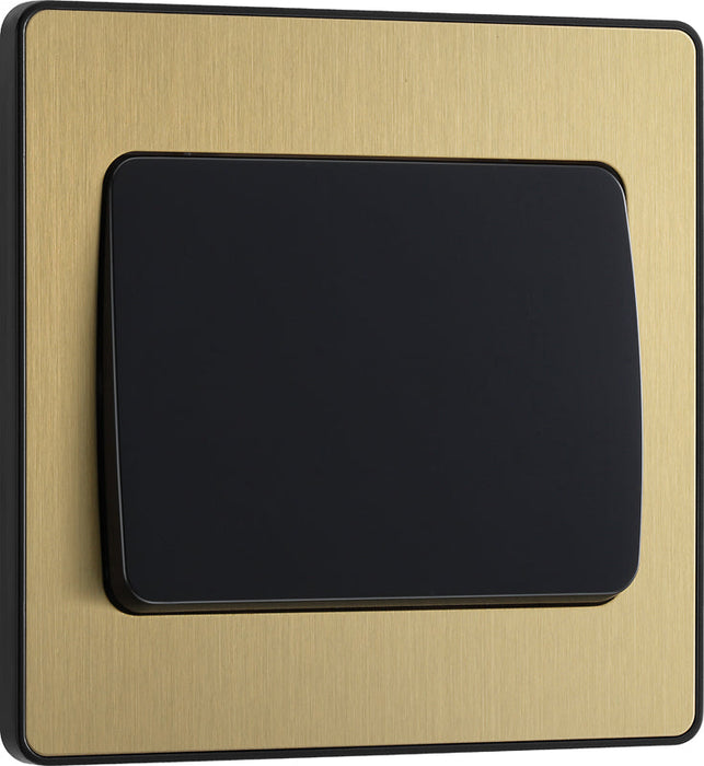 BG Evolve PCDSB12WB 20A 16AX 2 Way Single Light Switch, Wide Rocker - Satin Brass (Black) - westbasedirect.com