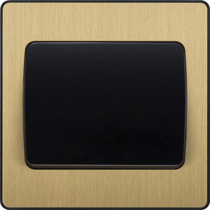 BG Evolve PCDSB12WB 20A 16AX 2 Way Single Light Switch, Wide Rocker - Satin Brass (Black) - westbasedirect.com