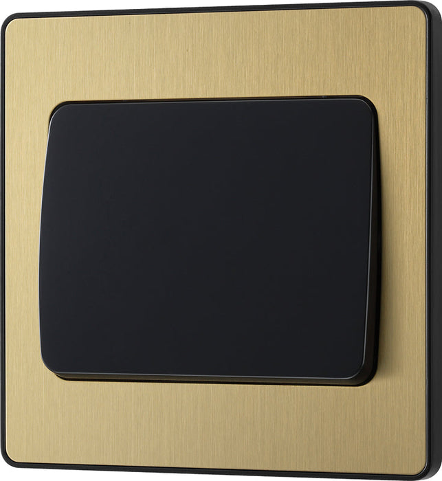 BG Evolve PCDSB12WB 20A 16AX 2 Way Single Light Switch, Wide Rocker - Satin Brass (Black) - westbasedirect.com