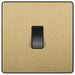 BG Evolve PCDSB14B 10A Single Press Switch - Satin Brass (Black) - westbasedirect.com