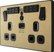 BG Evolve PCDSB22UWRB 13A Double Switched Power Socket + WiFi Extender + 1xUSB(2.1A) - Satin Brass (Black) - westbasedirect.com