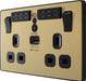 BG Evolve PCDSB22UWRB 13A Double Switched Power Socket + WiFi Extender + 1xUSB(2.1A) - Satin Brass (Black) - westbasedirect.com