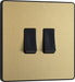 BG Evolve PCDSB42B 20A 16AX 2 Way Double Light Switch - Satin Brass (Black) - westbasedirect.com