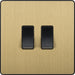 BG Evolve PCDSB42B 20A 16AX 2 Way Double Light Switch - Satin Brass (Black) - westbasedirect.com