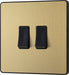 BG Evolve PCDSB42B 20A 16AX 2 Way Double Light Switch - Satin Brass (Black) - westbasedirect.com