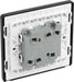 BG Evolve PCDSB42B 20A 16AX 2 Way Double Light Switch - Satin Brass (Black) - westbasedirect.com