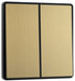 BG Evolve PCDSB42EB 20A 16AX 2 Way Double Light Switch, Edge to Edge Rocker - Satin Brass (Black) - westbasedirect.com