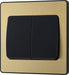 BG Evolve PCDSB42WB 20A 16AX 2 Way Double Light Switch, Wide Rocker - Satin Brass (Black) - westbasedirect.com