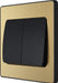 BG Evolve PCDSB42WB 20A 16AX 2 Way Double Light Switch, Wide Rocker - Satin Brass (Black) - westbasedirect.com