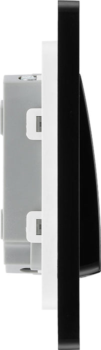 BG Evolve PCDSB42WB 20A 16AX 2 Way Double Light Switch, Wide Rocker - Satin Brass (Black) - westbasedirect.com