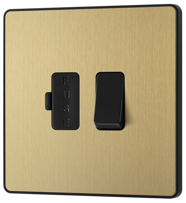 BG Evolve PCDSB50B 13A Switched Fused Connection Unit - Satin Brass (Black)