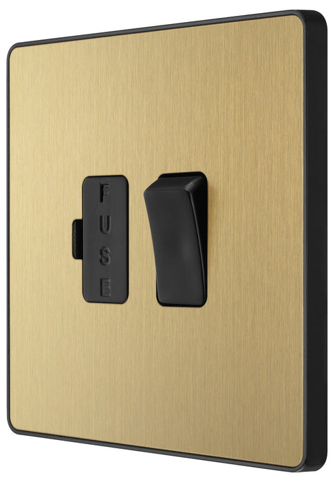 BG Evolve PCDSB50B 13A Switched Fused Connection Unit - Satin Brass (Black)