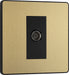 BG Evolve PCDSB60B Single Socket for TV or FM Co-Axial Aerial Connection - Satin Brass (Black) - westbasedirect.com